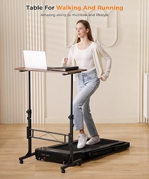 KLSMYHOKI Standing Desk Adjustable Height, Mobile Stand Up Desk with Wheels