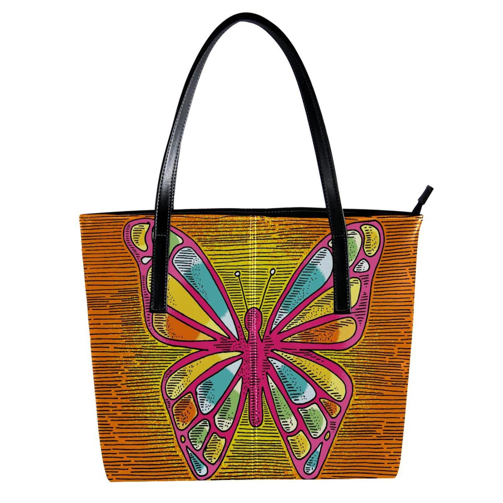Sac fourre-tout à motif papillon coloré imprimé de qualité - 6