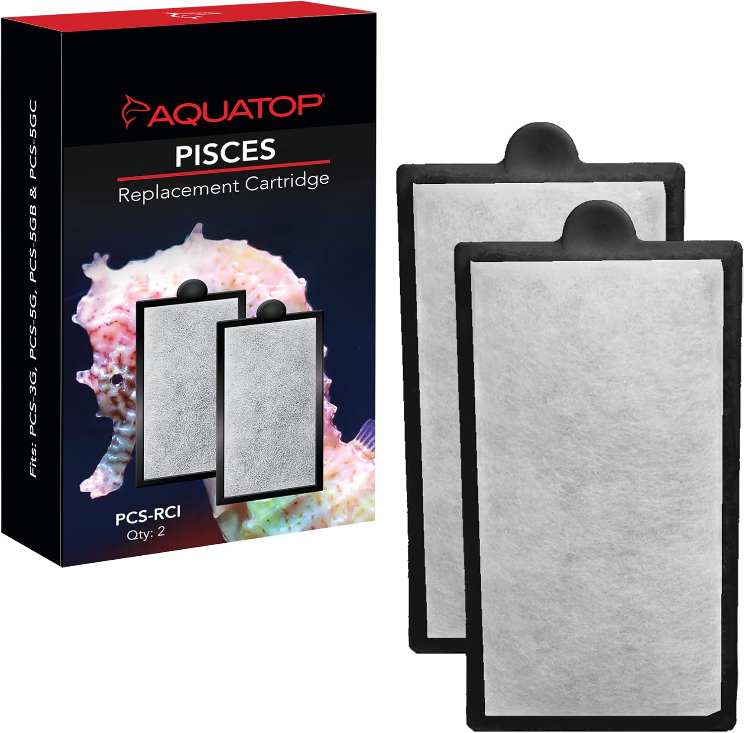 Aquatop Pisces Replacement Carbon Cartirdge 2 Pack, Fits All Pisces All in One Aquarium Models, PCS-RCI