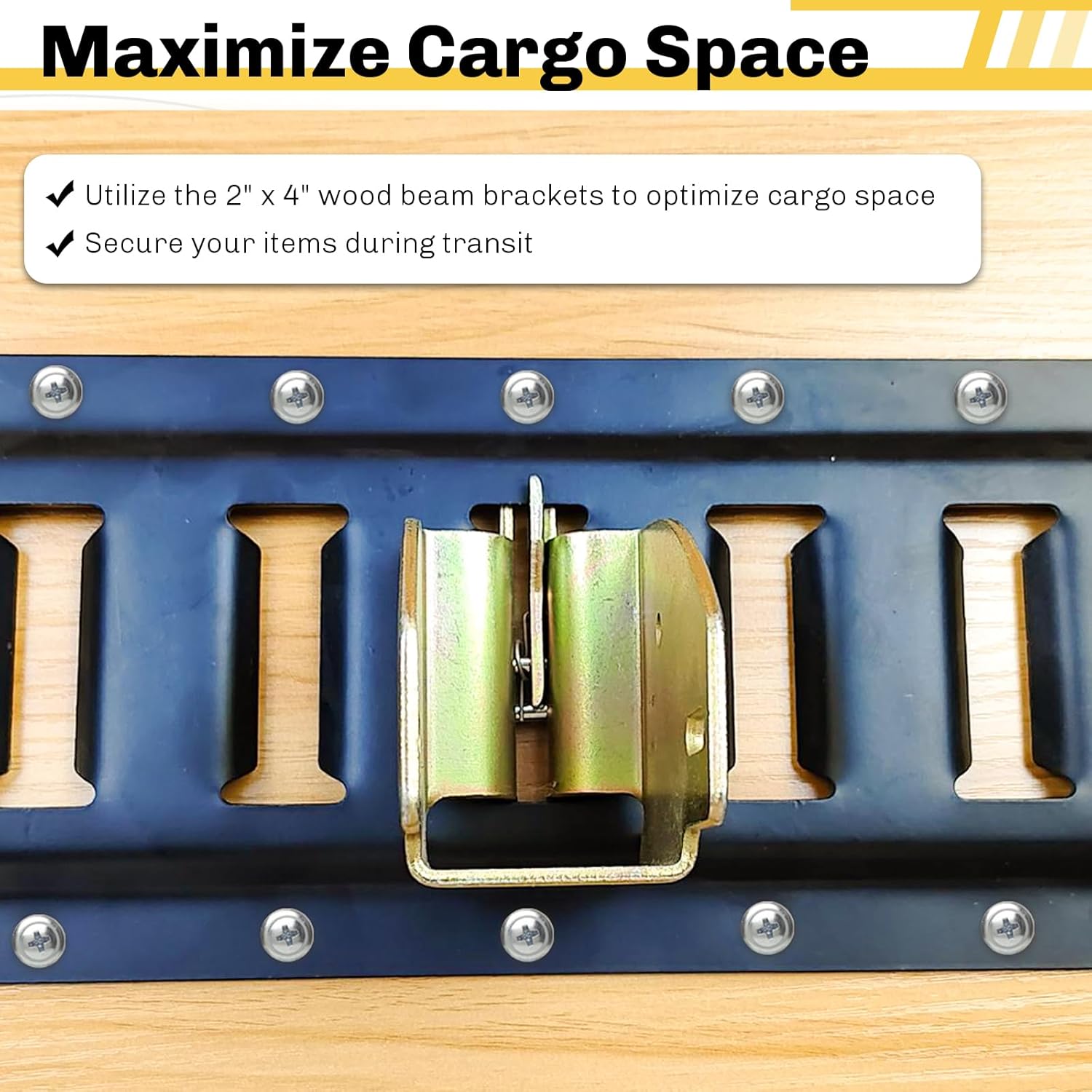 E-Track Wood Beam Socket Fittings | 10 Pack Wood Beam Brackets, E Track Lumber Bracket Accessories for Cargo Control, Shelf Brackets and Cargo Trailer