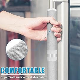 ELCOOR Refrigerator Door Handle Covers, 6 PCS, Keep Your Kitchen Appliance Clean from Food Stains, Smudges, Drips, Oil, Washable and Form-Fitting, Protector for Fridge, Ovens, Dishwashers (Light Grey)