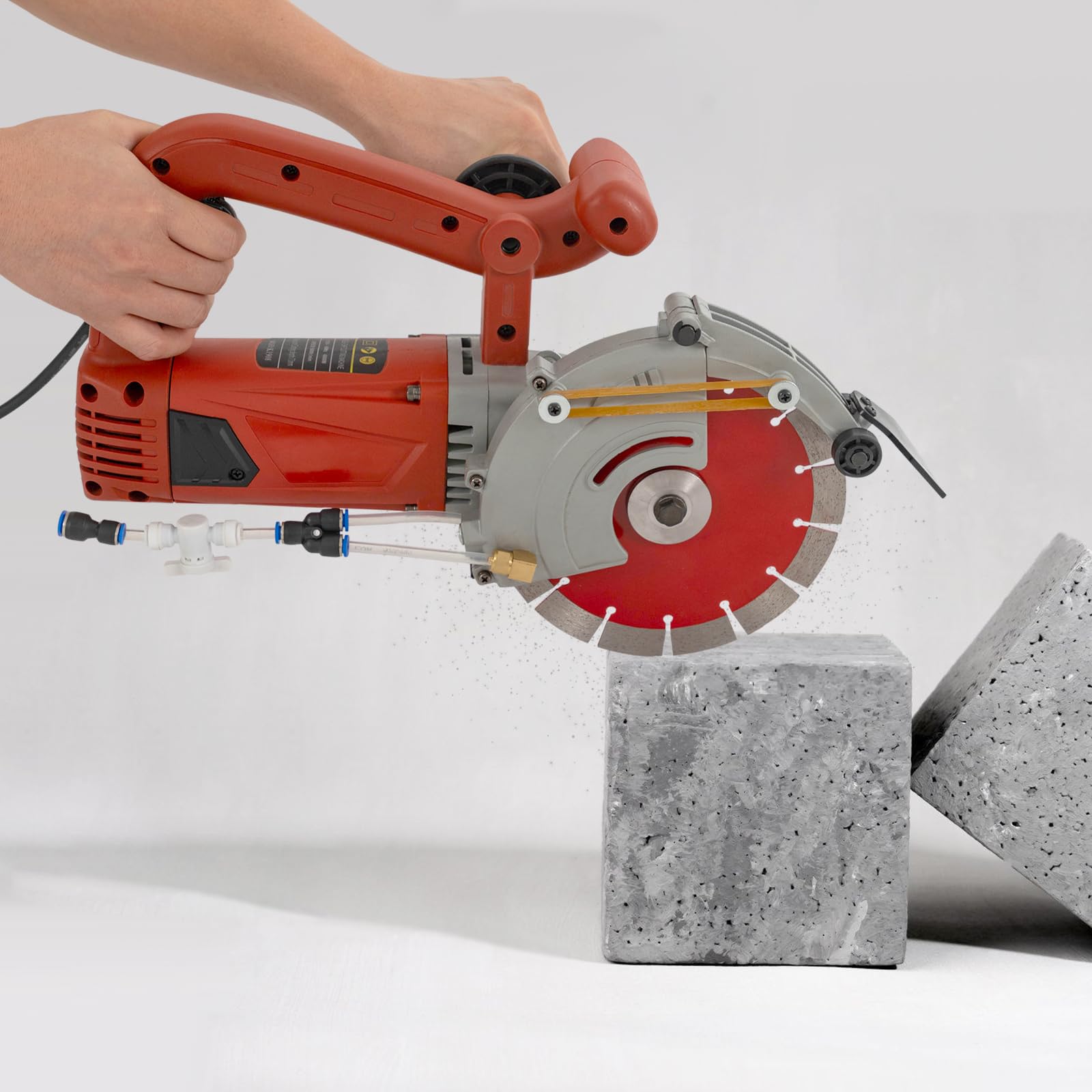 4800W Electric Concrete Saw，7" Blade with 2.8 inch Max Cutting Depth，Wall Chaser Concrete Cutter for Brick, Concrete Wall, Granite, Marble, Tile with