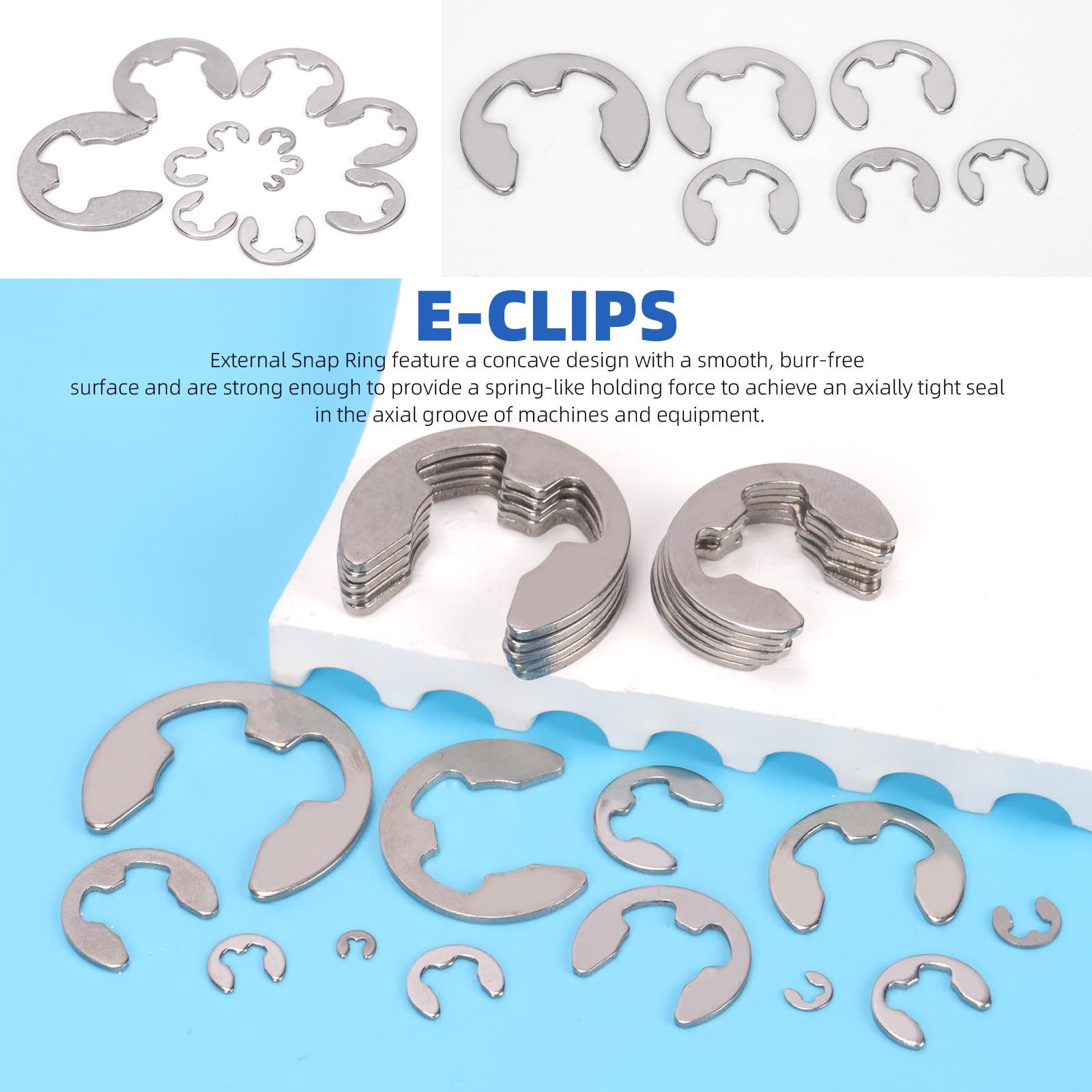 200 Anelli Di Sicurezza Per Alberi - 10 Taglie Da M1.5 A M10 - Acciaio Inox - Con Scatola Portatile - Foto 13