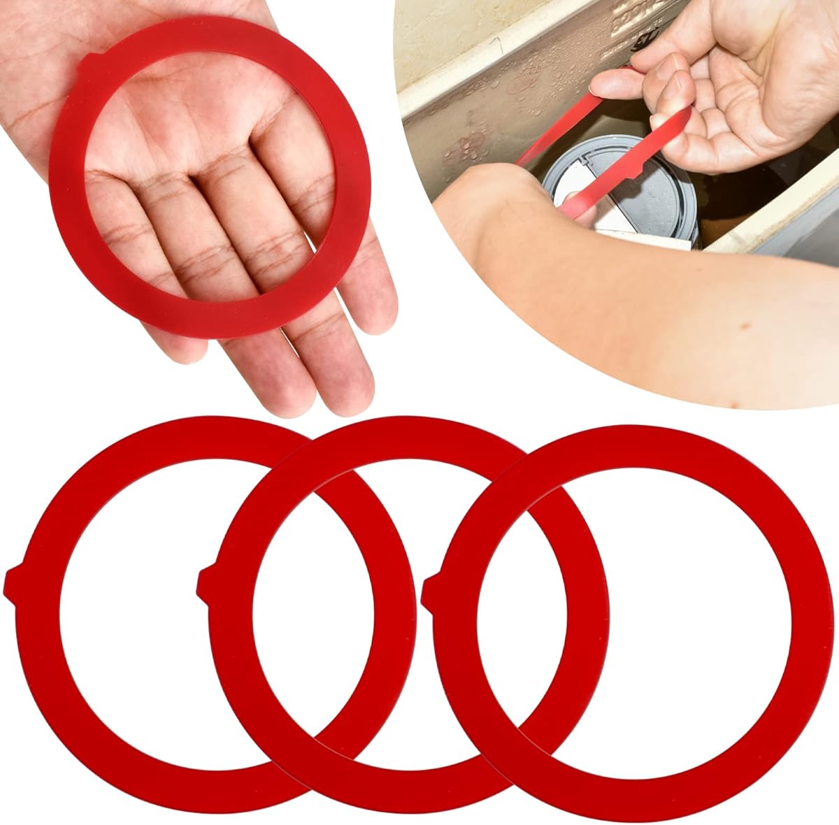 3 Pack Upgraded Flush Valve Seal Compatible with Kohler K-GP1059291 Easy to Install Silicone Canister Flush Valve Seal Replacements