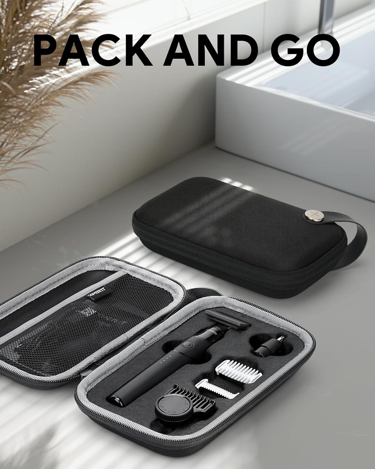 Xpert T Integrated Magnetic Electric Beard Trimmer & Shaver, with Travel Case, Electric Razor, Adjustable Combs Set, Body Kits, Nose Hair Trim Head, Personal Body Trimmer for Men Women, Black - Image 2