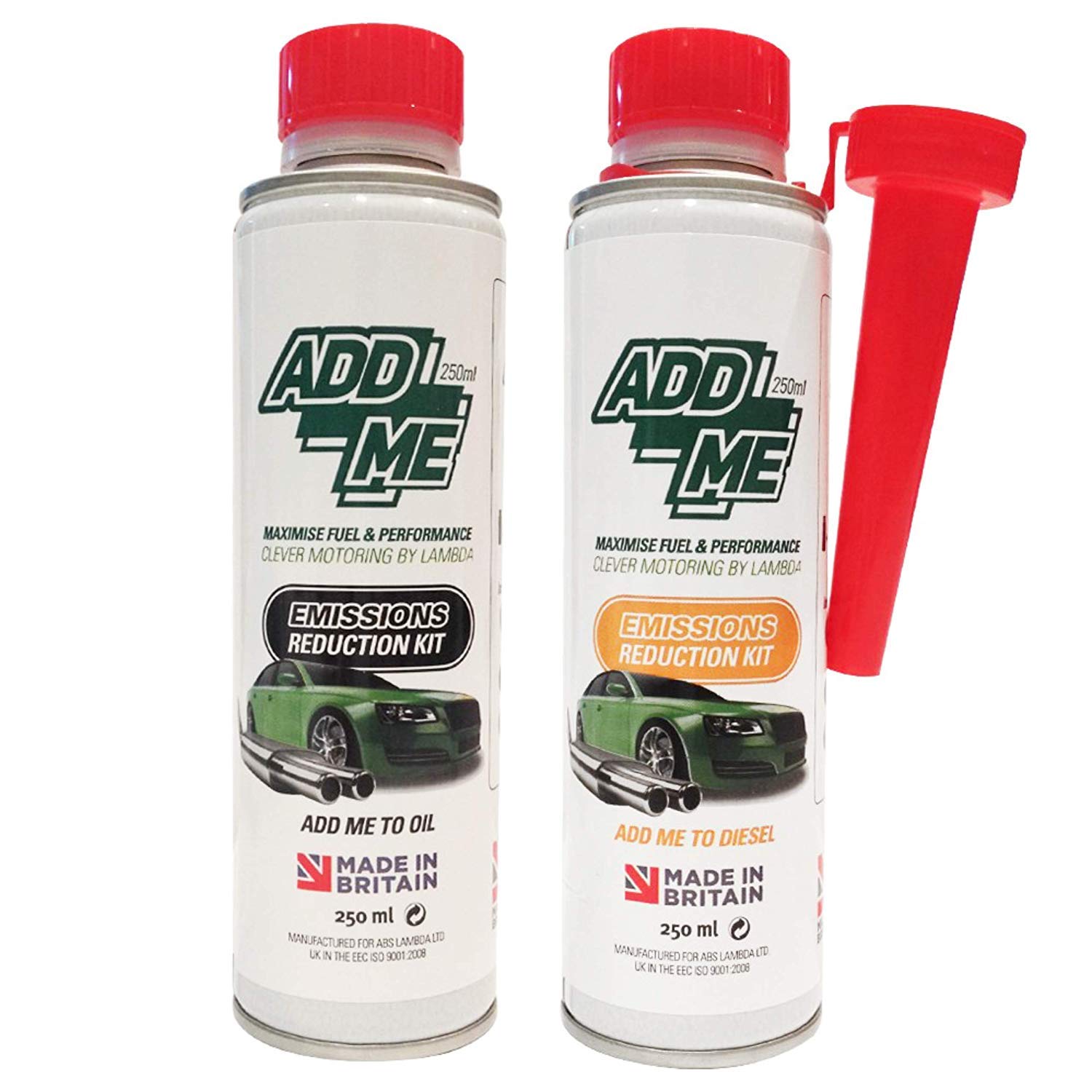 LAMBDA Add Me Fuel Cleaner Additive Emissions Reduction Kit - Diesel & Oil Twin Pack