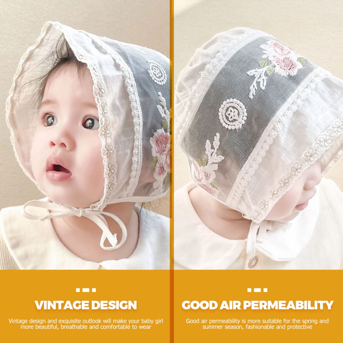 3st Babymütze Sommer Bucket Cap Mädchen Hut Hut -mädchen-Hut Sommermützen Für Babys Neugeborenenmütze Mädchen Hüte Strandhut Für Neugeborene Mütze Baumwolle Weiß