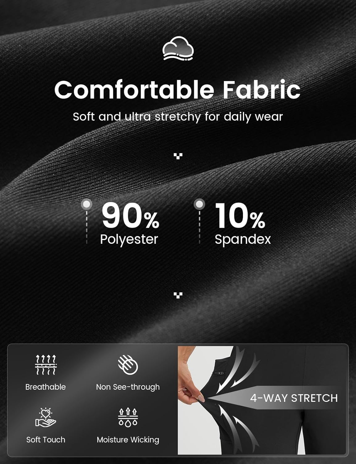 baleaf Women's 7" Bermuda Shorts Athletic Running Long Shorts High Waisted with Zipper Pockets Workout Gym Hiking Shorts - Image 4