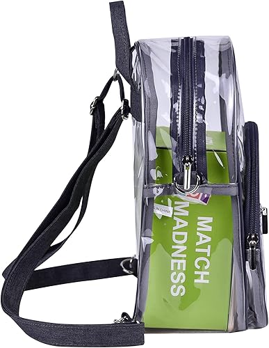 Miniatura 8 de Mochila pequeña aprobada por el estadio mini mochila transparente para niñas Negro Mini Mochilas Daypack