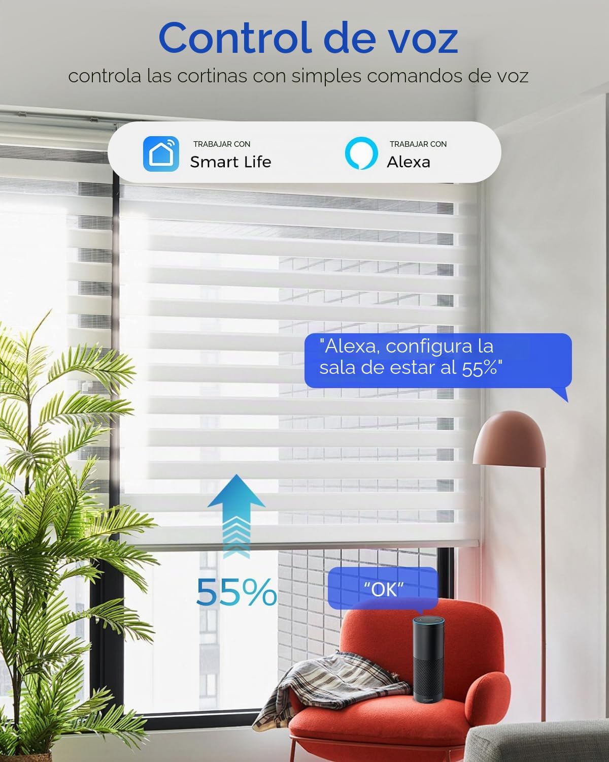 80 * 80 mm Interruptor Persianas Wifi, Interruptor Inteligente Persiana de Porcentaje Control de APP y Voz, Compatible con Alexa y Google Home, Necesita Cable Neutro 4Piezas