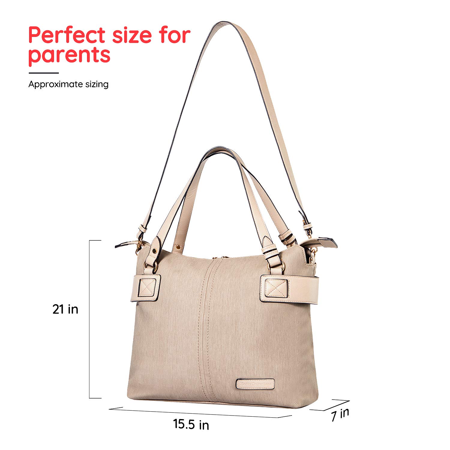 SoHo Lansing Vegan Leather Diaper Bag 4Pc Purse