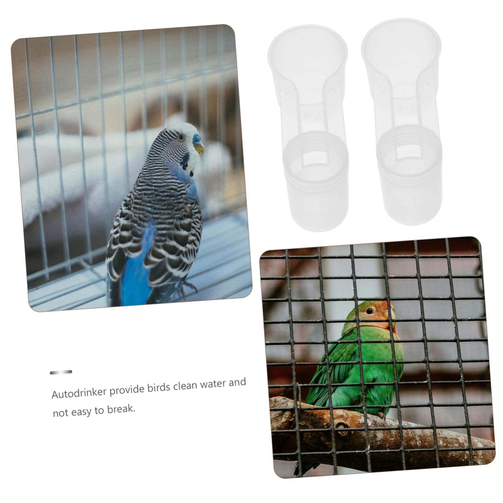 TOYANDONA Abbeveratoio per Piccioni e Uccelli in Plastica Bianco 10Pezzi Bevitori di Acqua Antifuoriuscita Facili da Pulire per Gabbia o Casa