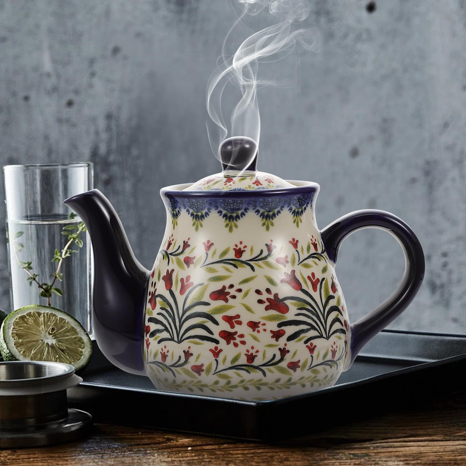 SUPVOX Teiera in Ceramica Porta Tè Multiuso, Bollitore D'acqua Fredda per Casa e Ufficio, Pentola Portatile per Infusi e Tisane, Adatta a Ristoranti e Sale da Tè