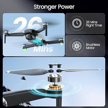 Holy Stone HS460 GPS Drone with Camera 4K for Beginners, 26 Mins | Foldable Drones Brushless Motor, Follow Me, Auto Return, 5G FPV Transmission, Under 249g Easy for Adults