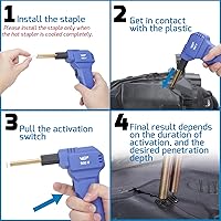 Vista 4 de Kit de soldador de plástico WEP 960-V 110V con luces LED con 200 grapas calientes y alicates para soldadura de plástico de parachoques de coche