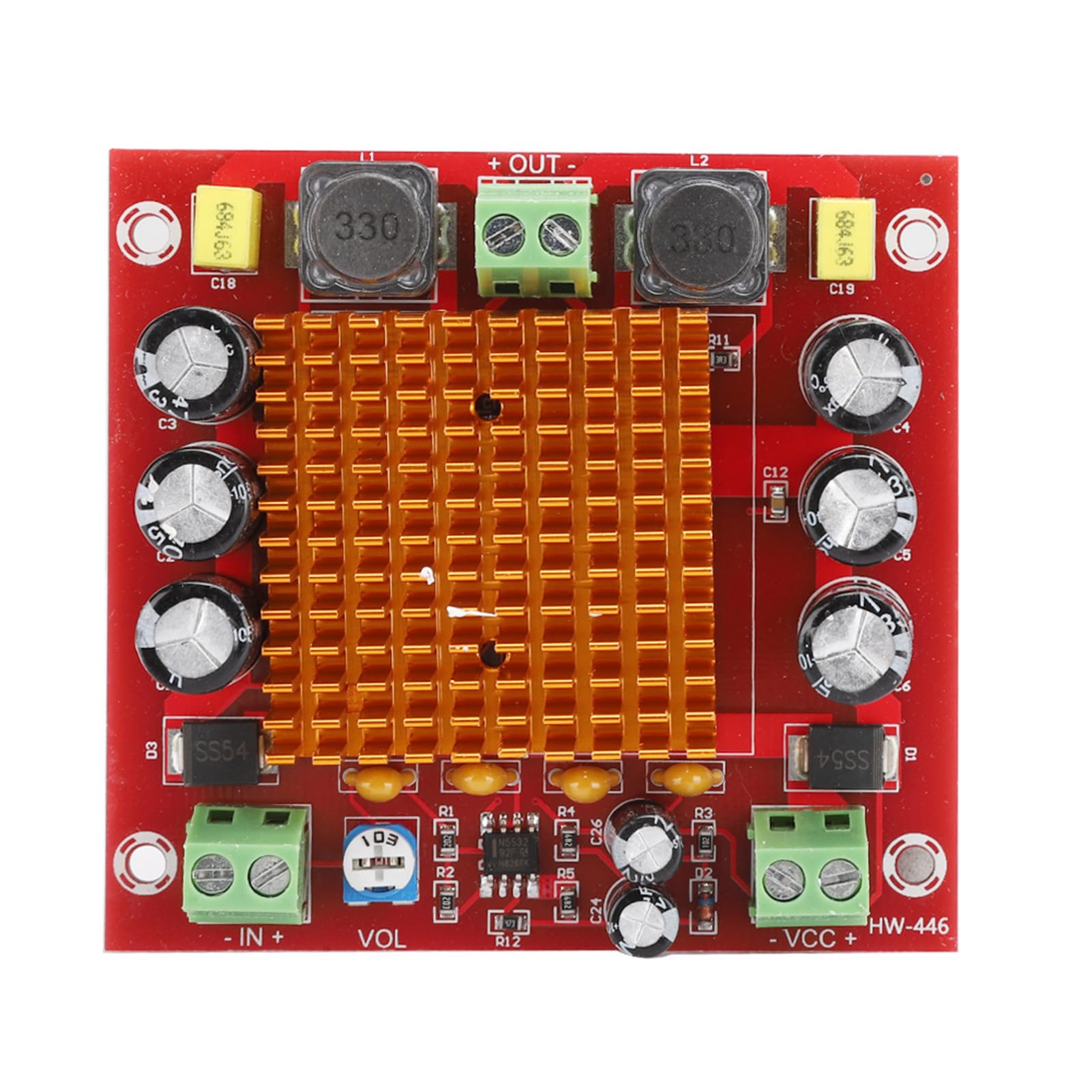 Power Amplifier Board: HW 446 Single Track Amplifier 150W Output TPA3116DA Chip Digital Audio Power Amplifier Board