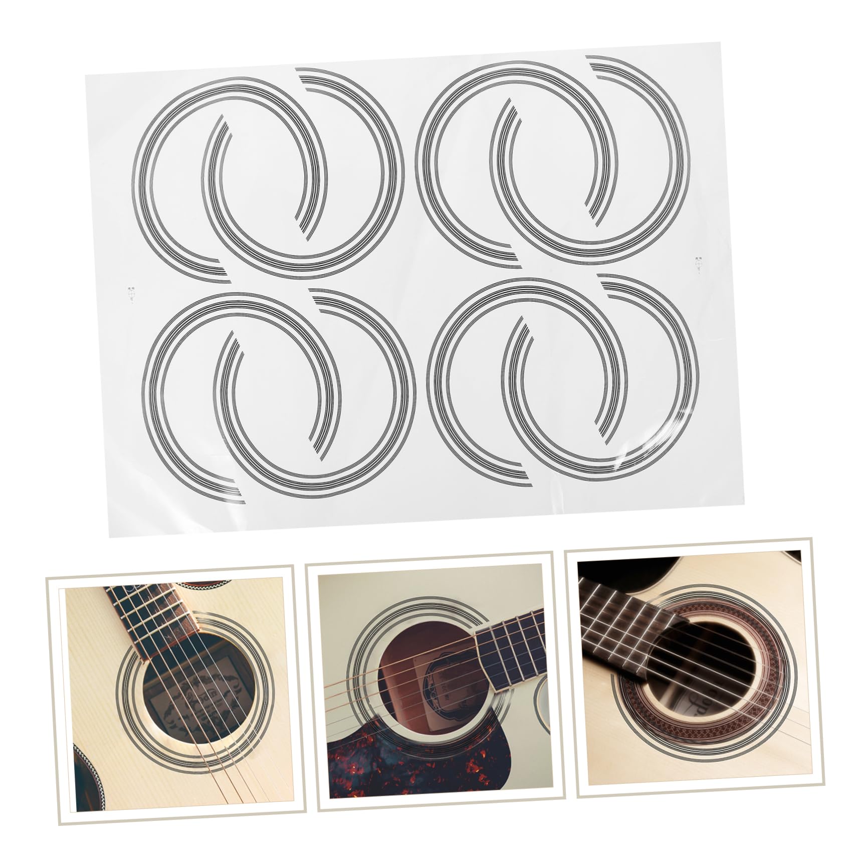Autocollants Trou De Guitare - Lot De 2, Motifs Couronne De Nuage Et étoile, Décoration Personnalisée