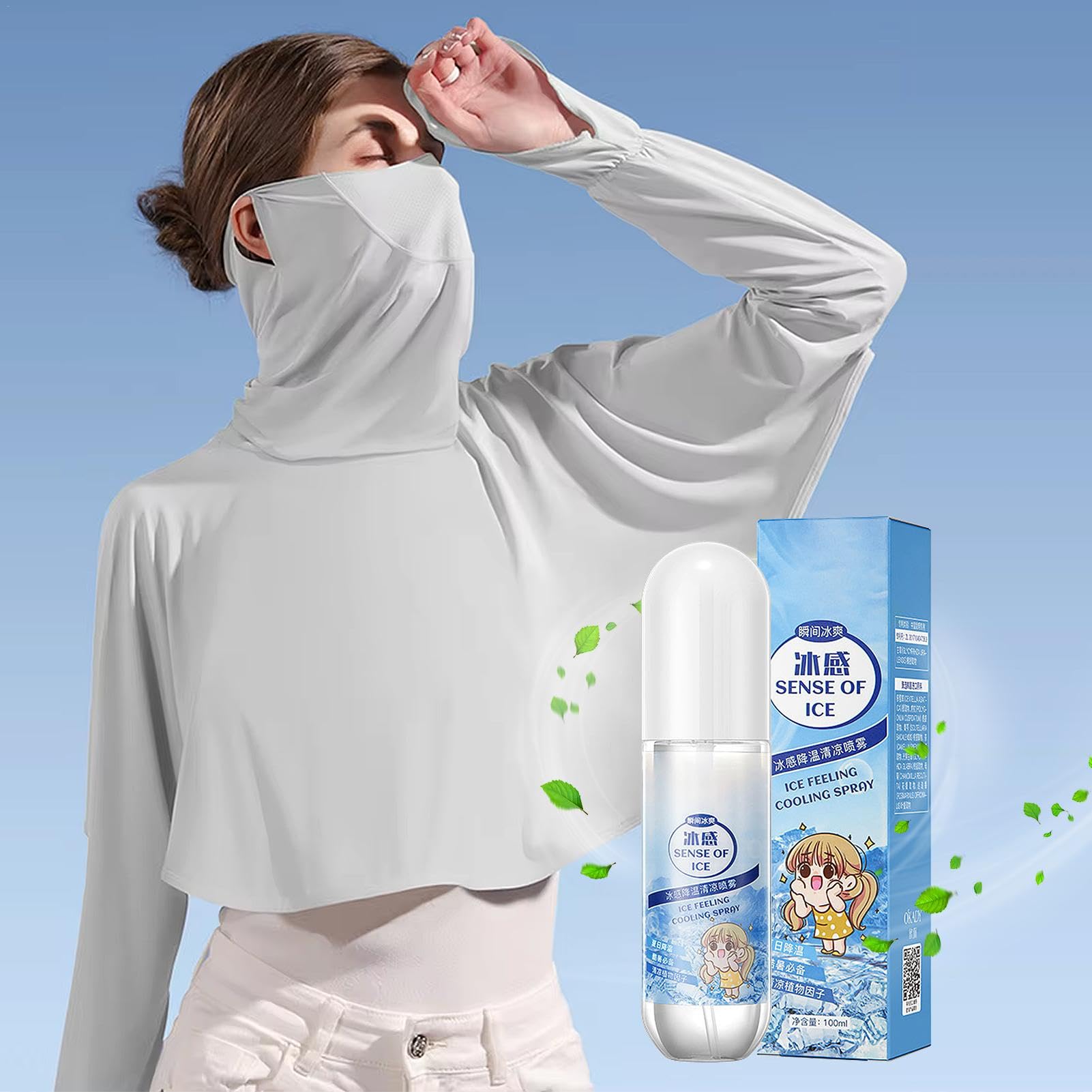 3-pak 100 ml naturalna mgiełka chłodząca do ciała roślinnego - orzeźwiające lato z szybkim środkiem chłodzącym