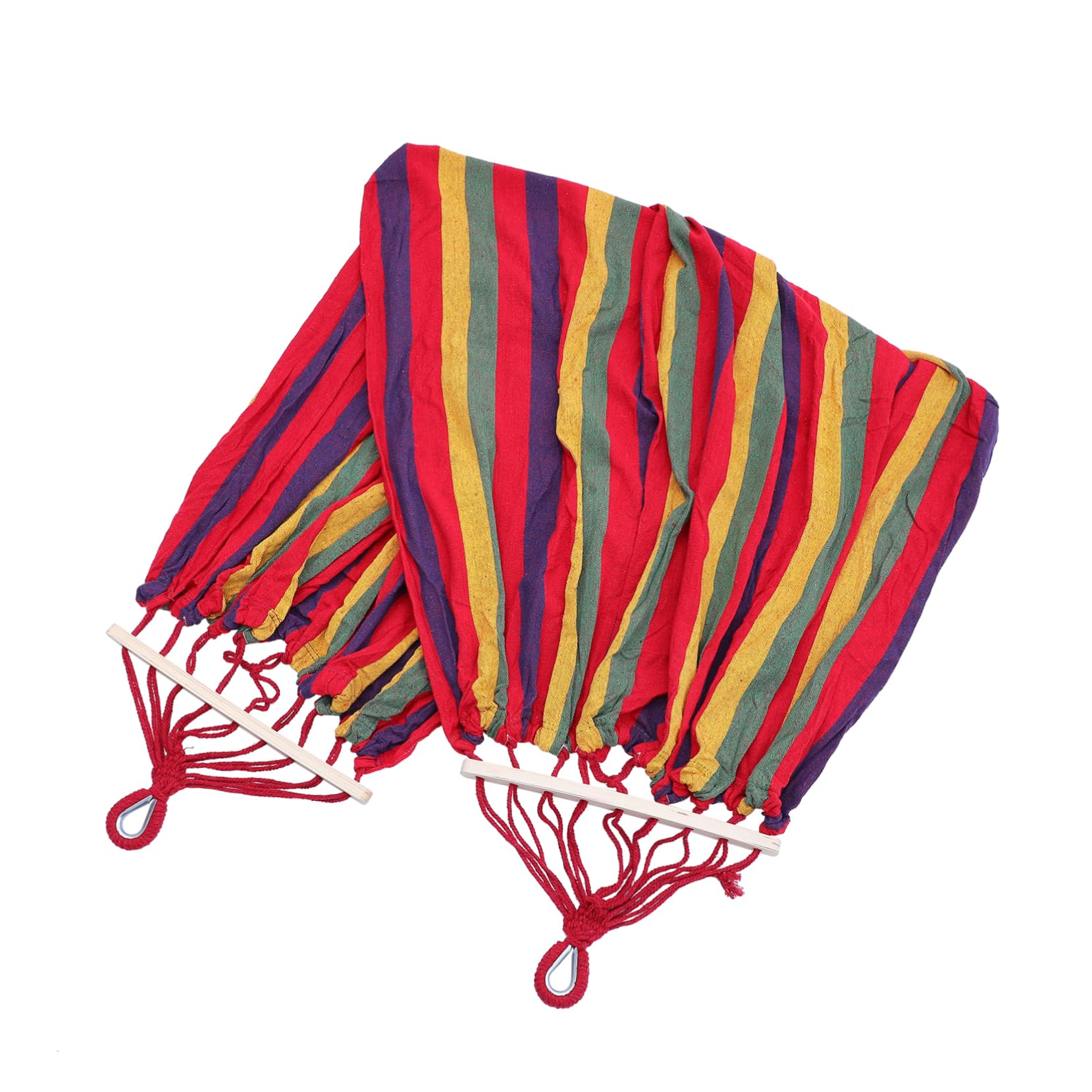 Hamac Double de Camping Rayé en Toile Bois, Portable
