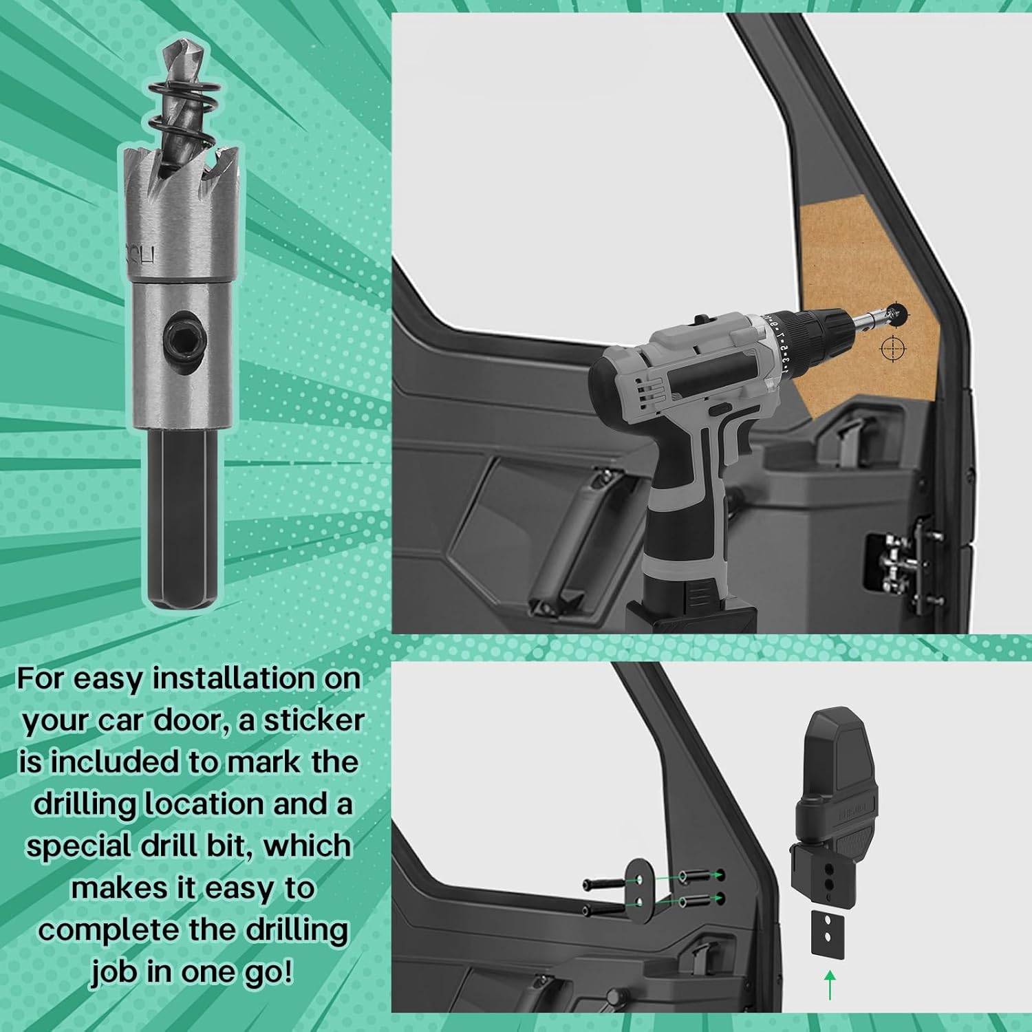 Ranger Side View Mirrors Door Mounted, The Spring Back Feature Allows Easy Reset After Fold, SHEJISI Upgraded UTV Mirrors for Full Door 2018-2026 Polaris Ranger Crew SP XP 570 1000, Polaris NorthStar