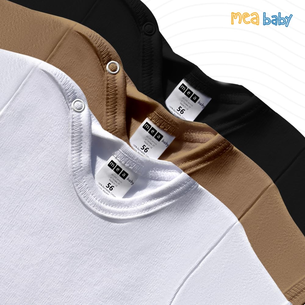 MEA BABY Unisex Baby Body z krótkimi rękawami z nadrukiem wykonane w 100% z bawełny w paczce 5 sztuk, body niemowlęce z nadrukiem, body niemowlęce dla dziewczynek, body niemowlęce dla chłopców