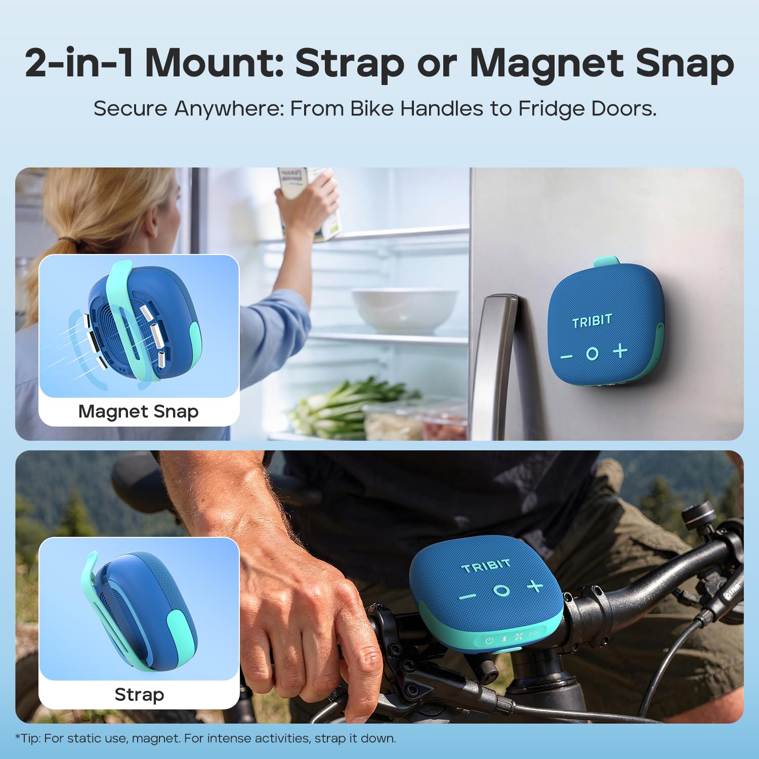 Tribit StormBox Micro 3 głośnik Bluetooth z dźwiękiem XBass 13 W, Bluetooth 6.0, 24 godziny, wodoszczelność IP68, TWS, głośnik rowerowy z paskiem i magnetycznym mocowaniem do golfa, na zewnątrz i w
