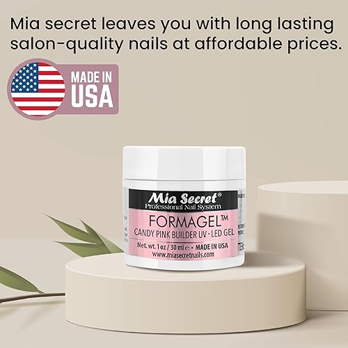 Miniatura 8 de Mia Secret Nudes Formagel Gel Builder de uñas de 1 onza  Gel LED UV  Rubor de cubierta  Bronceado  Rosa caramelo Candy Pink