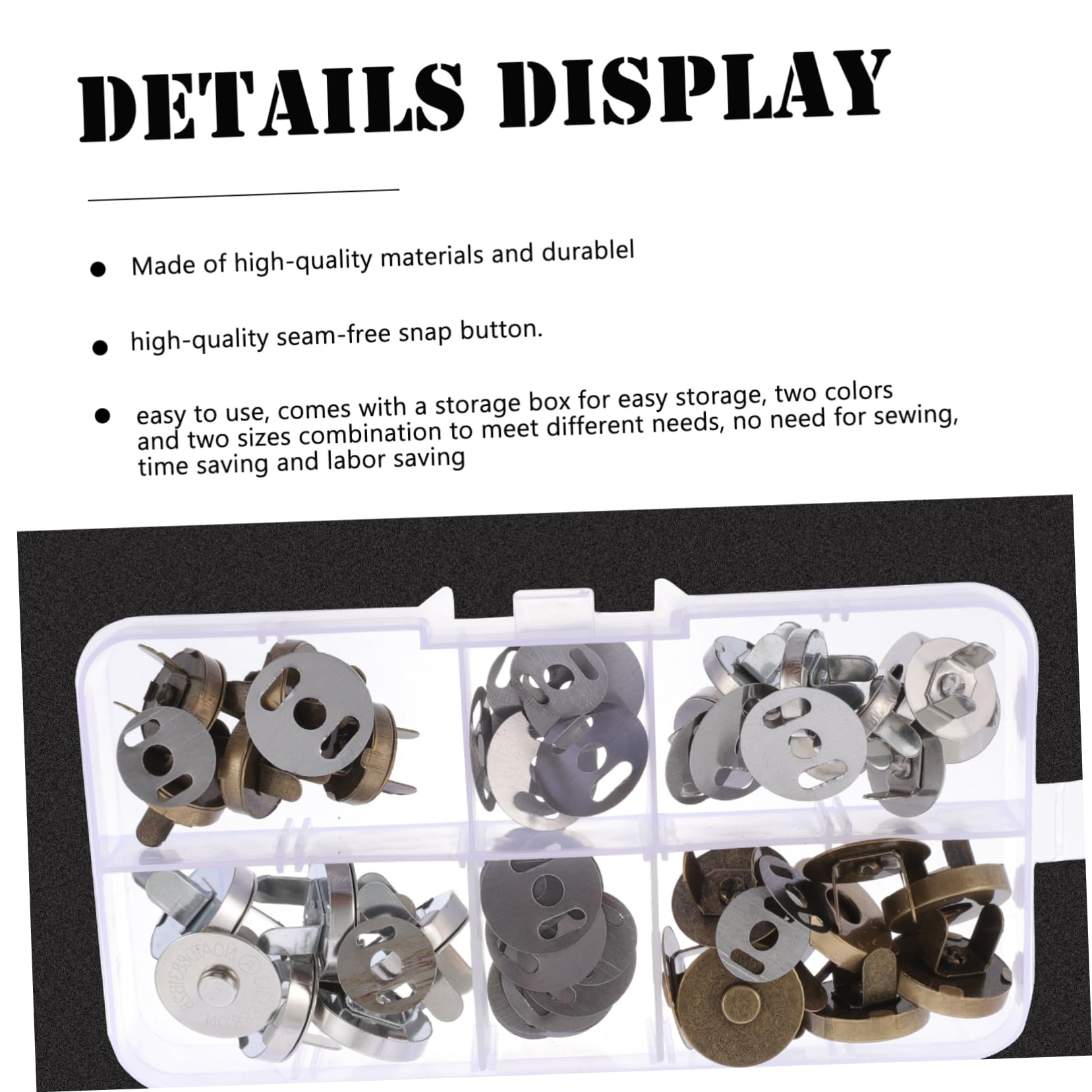 Operitacx 60 Sets Ornament Supply Fastener Druckknöpfe Knöpfe Druckknöpfe Für Windjacke Mantel Jeans T-shirt Rucksack