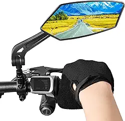 Espelho para bicicleta 1 peça, espelhos magnéticos para bicicleta Guidão retrovisor retrovisor, espelhos rotativos ajustáveis de 360 graus para guiadores, espelhos laterais de vidro HD para bicicleta de grande angular seguro, espelhos de E-Bike