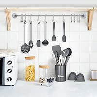 Vista 13 de Silicone Cooking Utensil Set, Non-stick Kitchen Utensil 13 Pcs Cooking Utensils Set, Heat Resistant Cookware, Silicone Kitchen Tools with Stainless