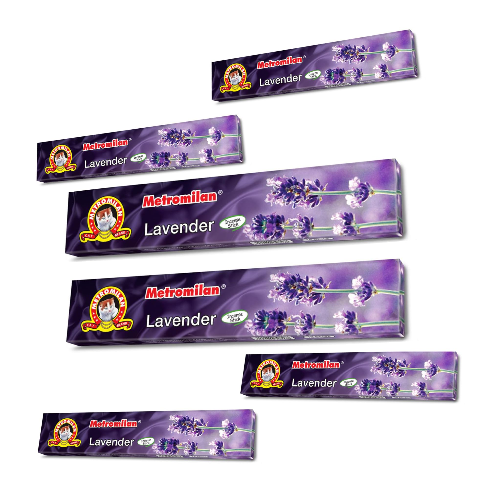 METRO MILAN Lavender Large INCENSE STICK - Flavour for Prayer & Pooja 6 PACK,108 STICKs (18 STICKs Each Pack) - (Same Day Dispatch)