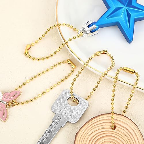 Vista 26 de SANNIX 100 cadenas de cuentas de bola, cadena de metal a granel para perro, cadena de bolas de 4.72 pulgadas con conectores para colgar decoración