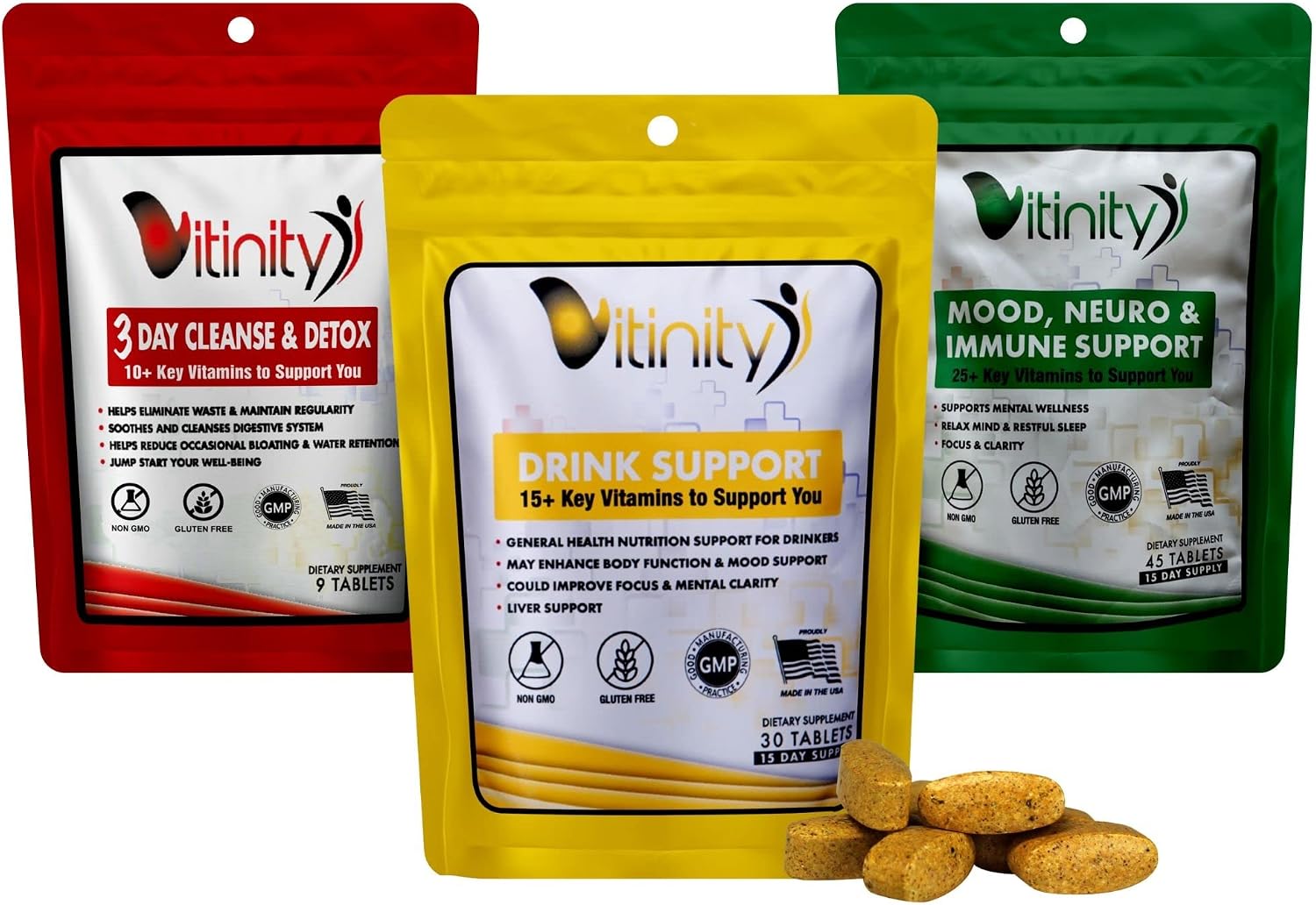 Anti Alcohol Drink, Cleanse, Mood Support 3 Step Multi Vitamin Program, Liver Health, Lower Alcohol Intake Formula-Kudzu, Milk Thistle, Holy Basil, DHM, Detoxify, Reduction, Nutrient Replenisher…