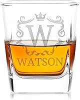 Vista 8 de Customization Mill Juego de 2, vasos de whisky con monograma con nombre e inicial, regalos para hombres, 9 diseños personalizados, bourbon