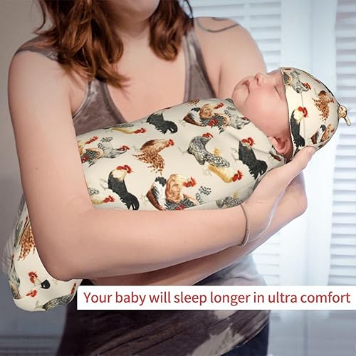 Miniatura 13 de Regalos para bebé niña y niño, manta para recién nacido, con gorro, juego de mantas elásticas para recién nacidos, esenciales para niñas y niños