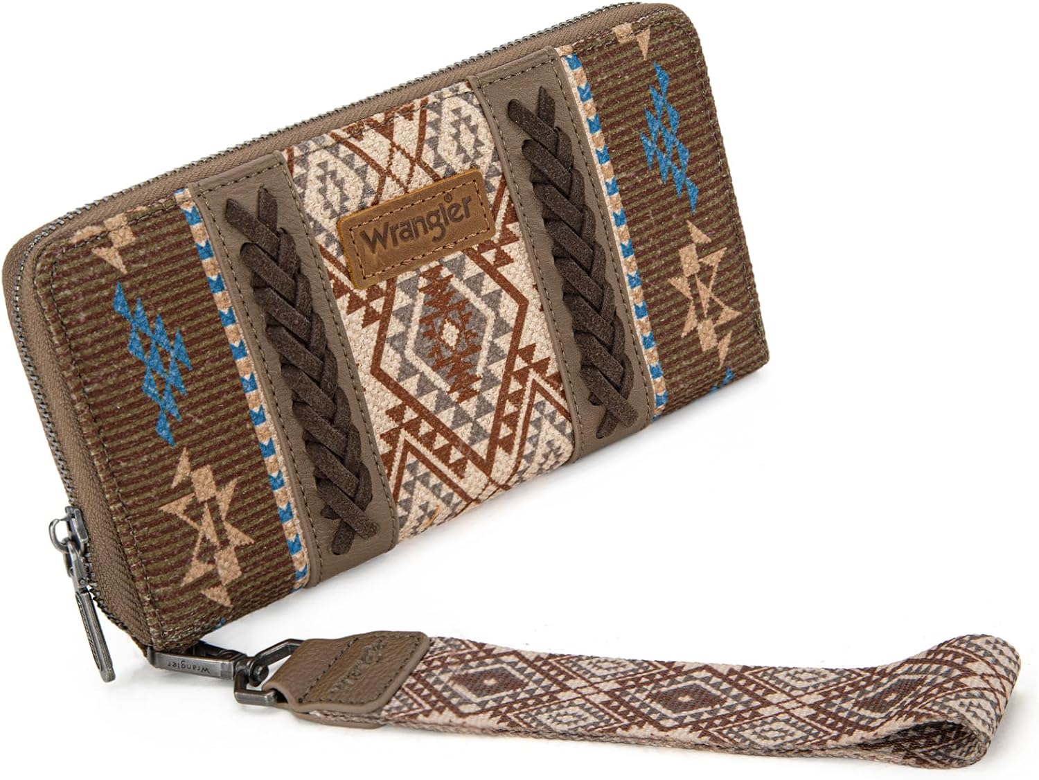 X Wrangler Wristlet Western Wallet Boho Aztec Credit Card Holder for Women