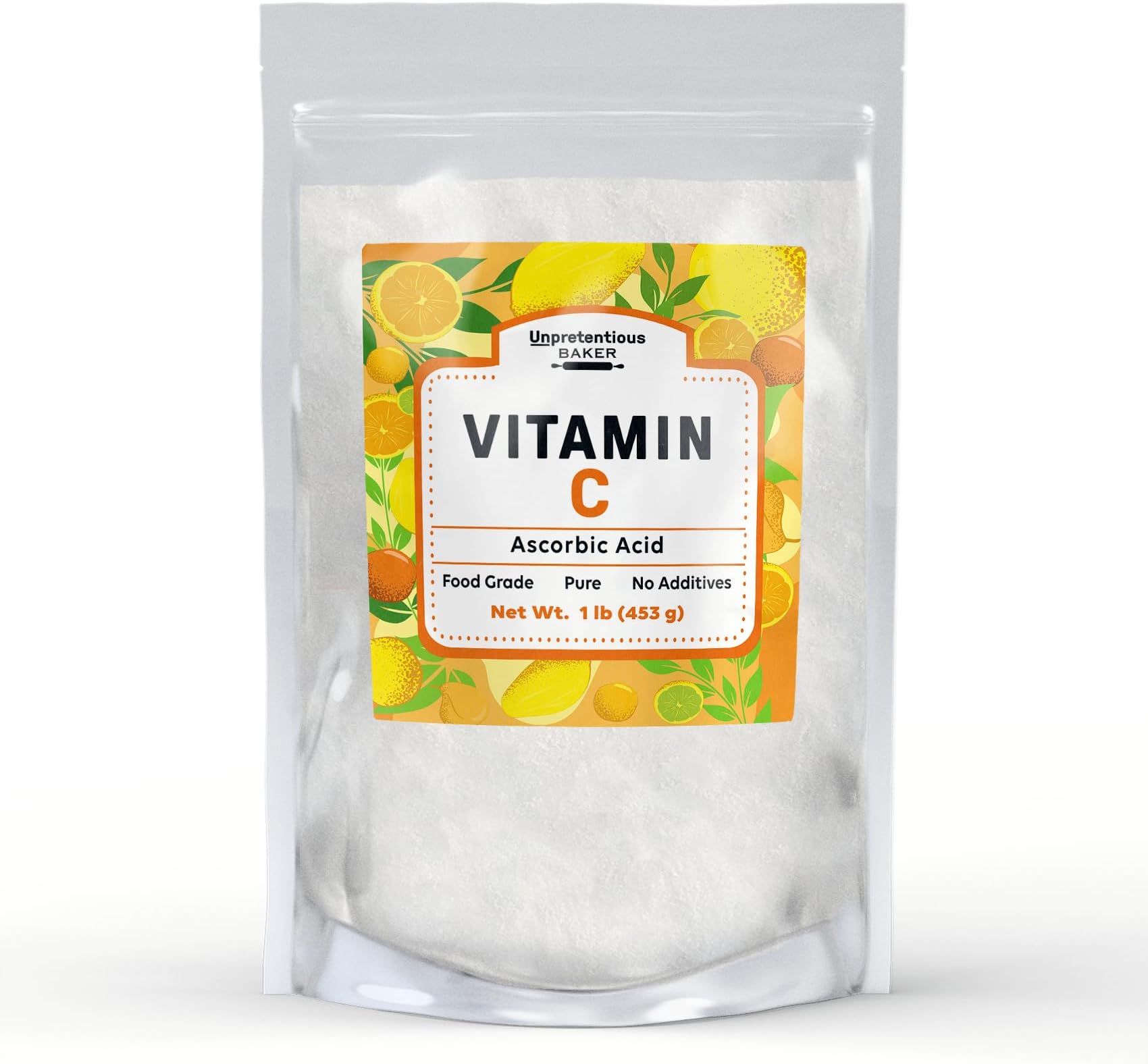 Unpretentious Vitamin C Powder Baker Ascorbic Acid, Resealable Bag (16 Ounce)