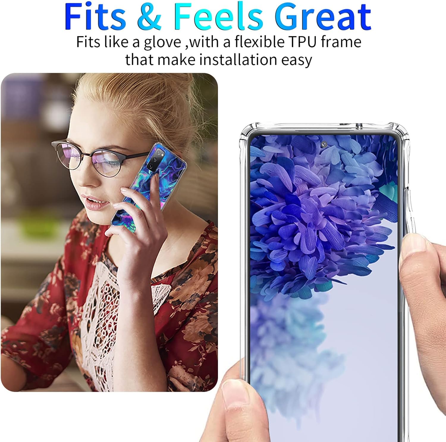 J.west Galaxy S20 5G Case 6.2-inch, Luxury Bling Slim Soft TPU Rubber Silicone Cover with Shiny Metallic Abstract Marble Design Case Cute Sturdy Protective Women Girls Phone Case for Samsung S20 Blue
