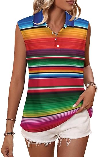 Golf Shirts for Woman Sleeveless Golf Polo Shirts Outfits Gifts Tennis Tank Tops Apparel