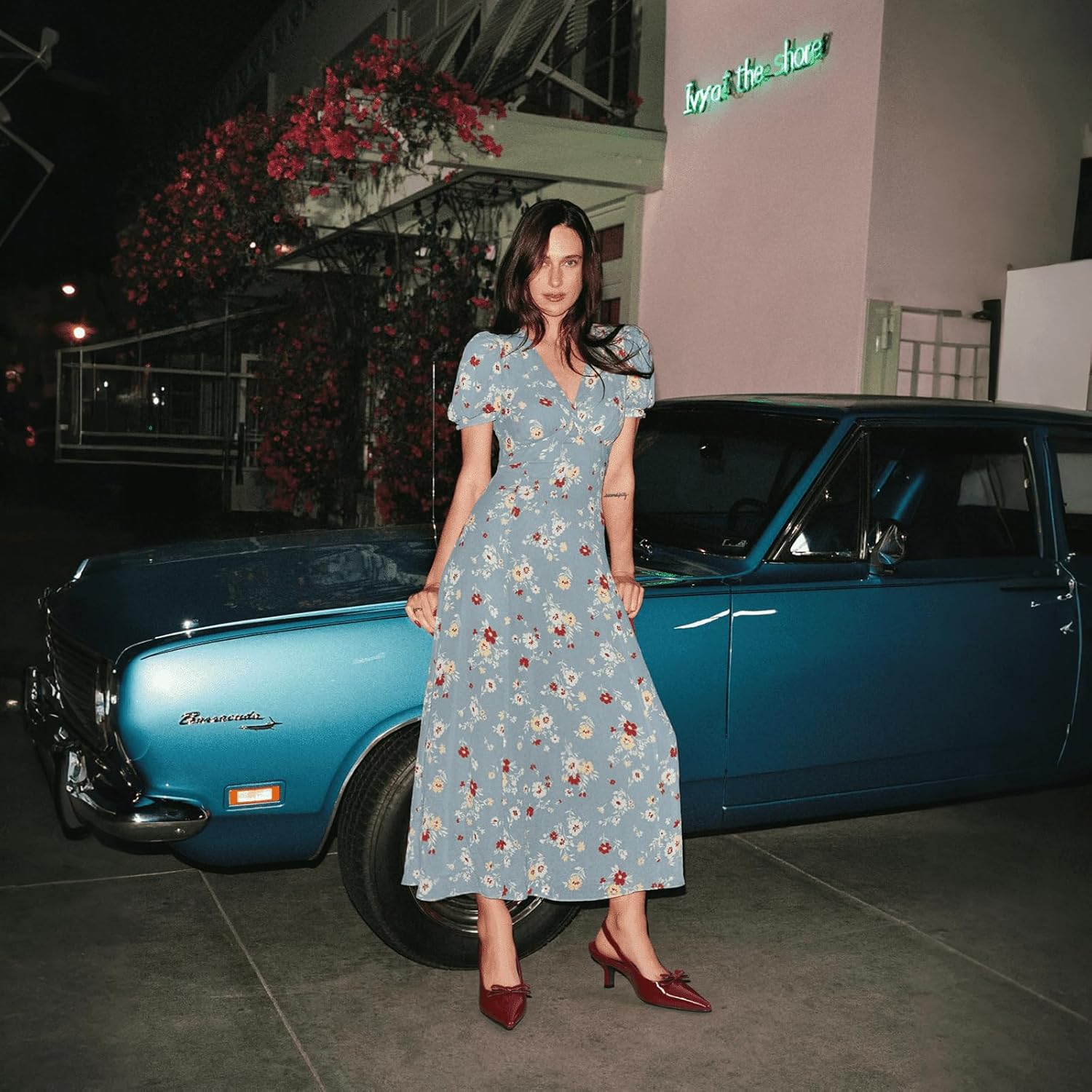 Mattiventon Slingback Heels for Women Kitten Heels Bow Ankle Strap Pointed Toe Heel Sexy Wedding Dress Party Pumps - Image 3