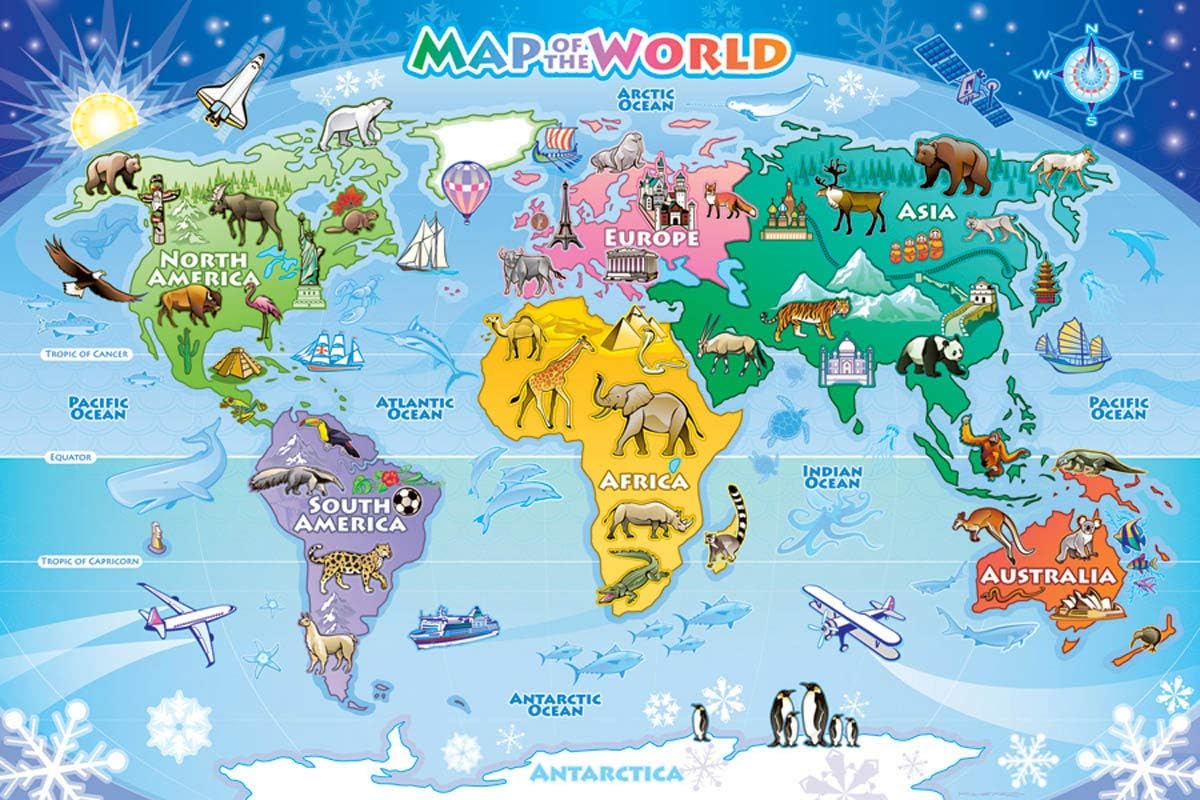Cobblehill 58893 Tray 35 World Map Puzzle, Various