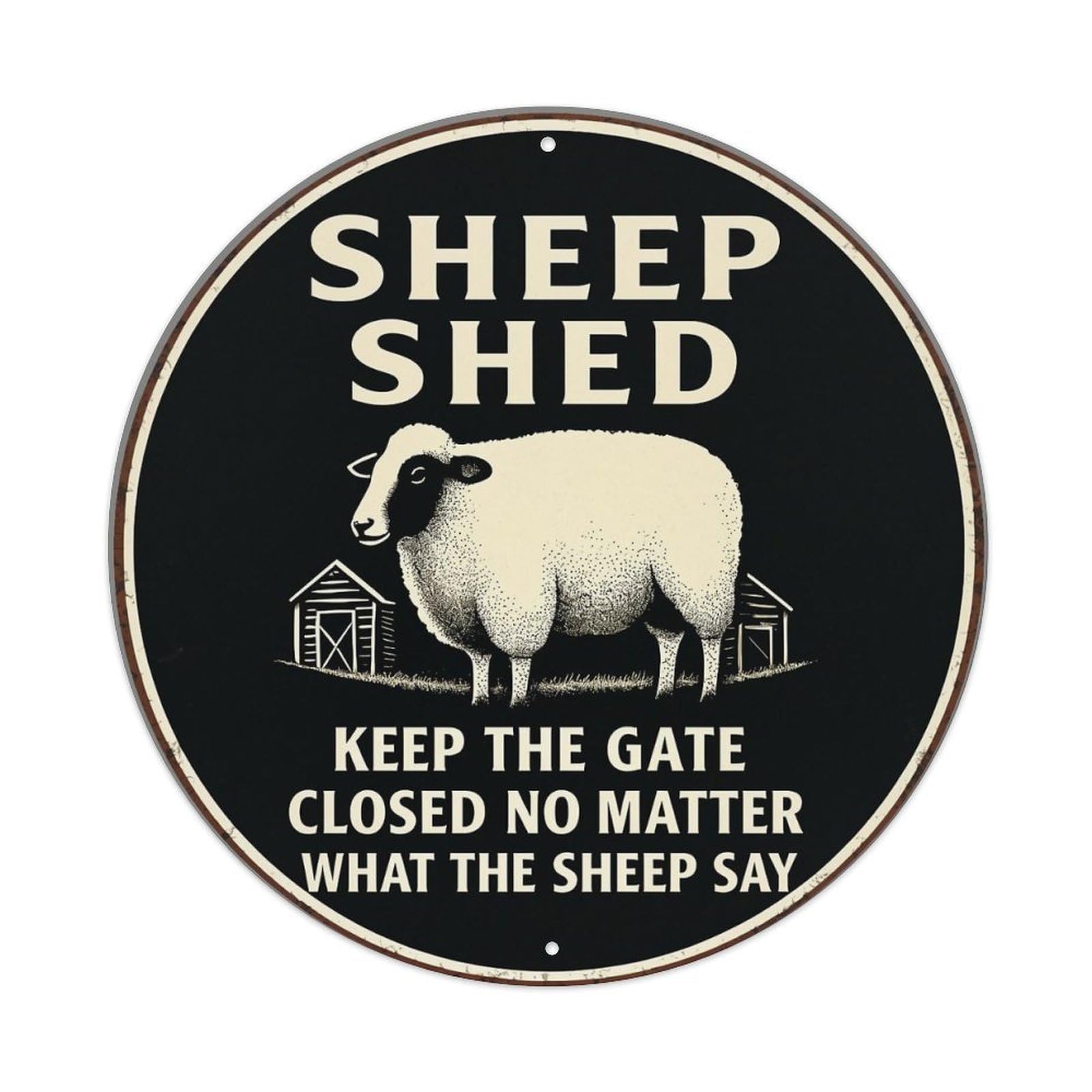 Jdyansheng Vintage Sheep Shed Keep Gate Closed Tin Sign Metal Poster Metal Signs For Home Man Cave Bar Cafe Kitchen Laundry Room Wall Decorations 8X8 Inches