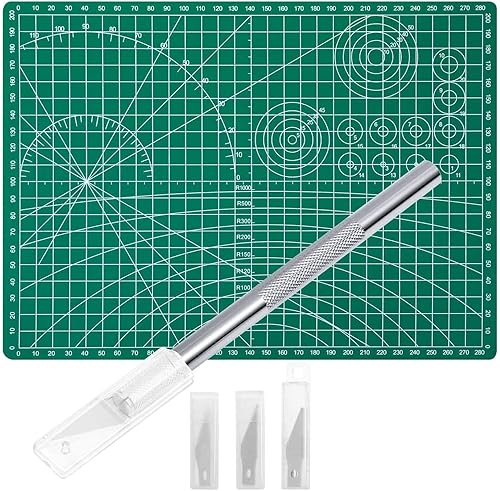 Anezus Cuchillo para manualidades cortador de precisión y autocurativo juego de cuchillos para pasatiempos con 30 cuchillas para pasatiempos arte y