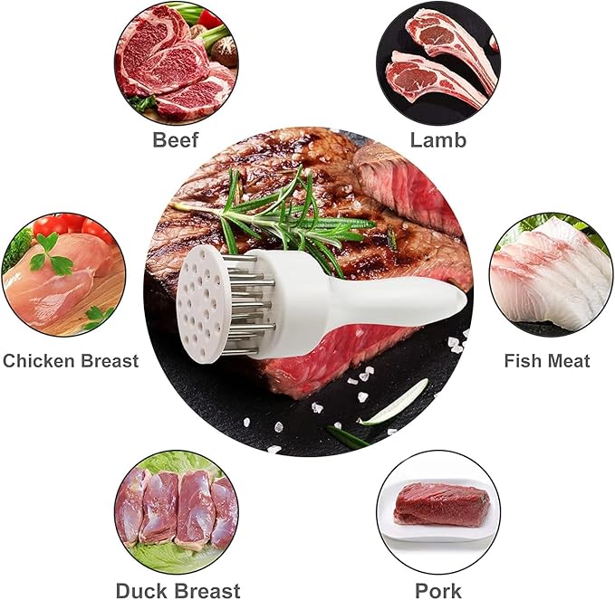 Ablandador de Carne de Acero Inoxidable con 16 Agujas miniatura 4
