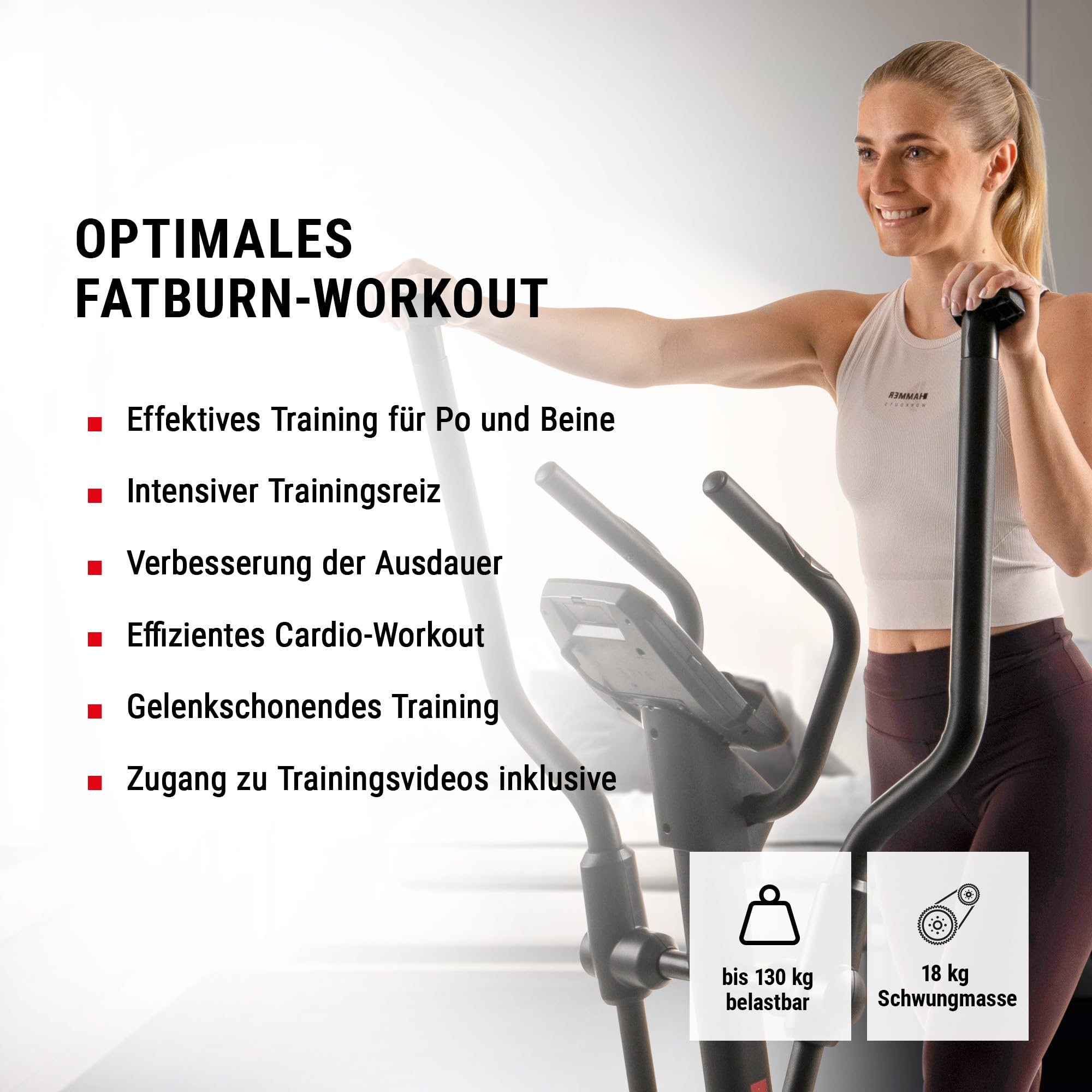 HAMMER Crosstrainer Crossfly BT, 24 Programme, Zwift & Kinomap kompatibel