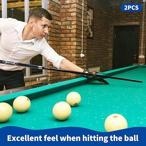 Miniatura 6 de Tacos de billar profesionales duraderos de carbono de 58 pulgadas para cabeza pequeña, accesorios de billar (negro)
