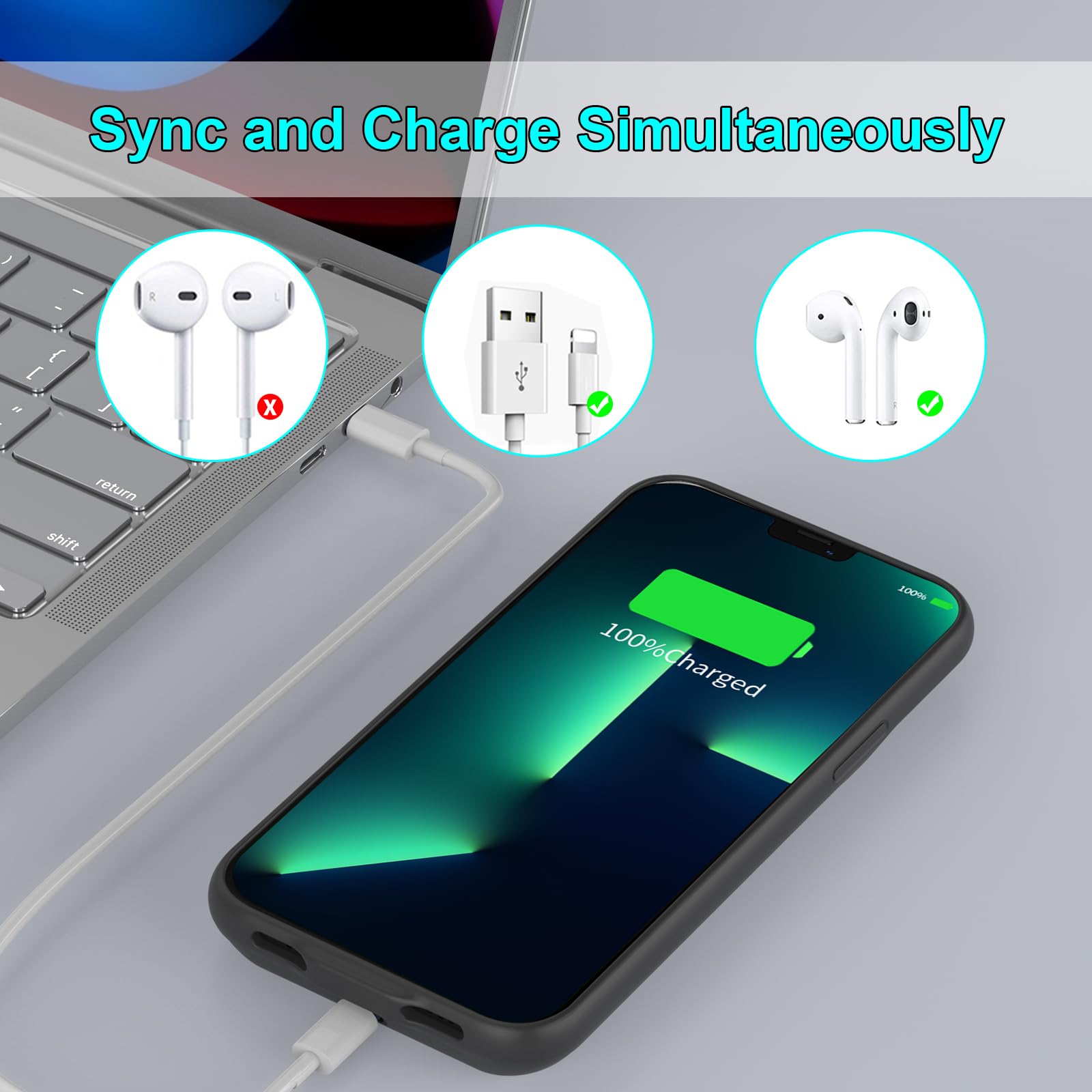 Coque Batterie 13800 MAh Pour IPhone 14 Pro - Charge Portable Et Protection, Avec Indicateur LED