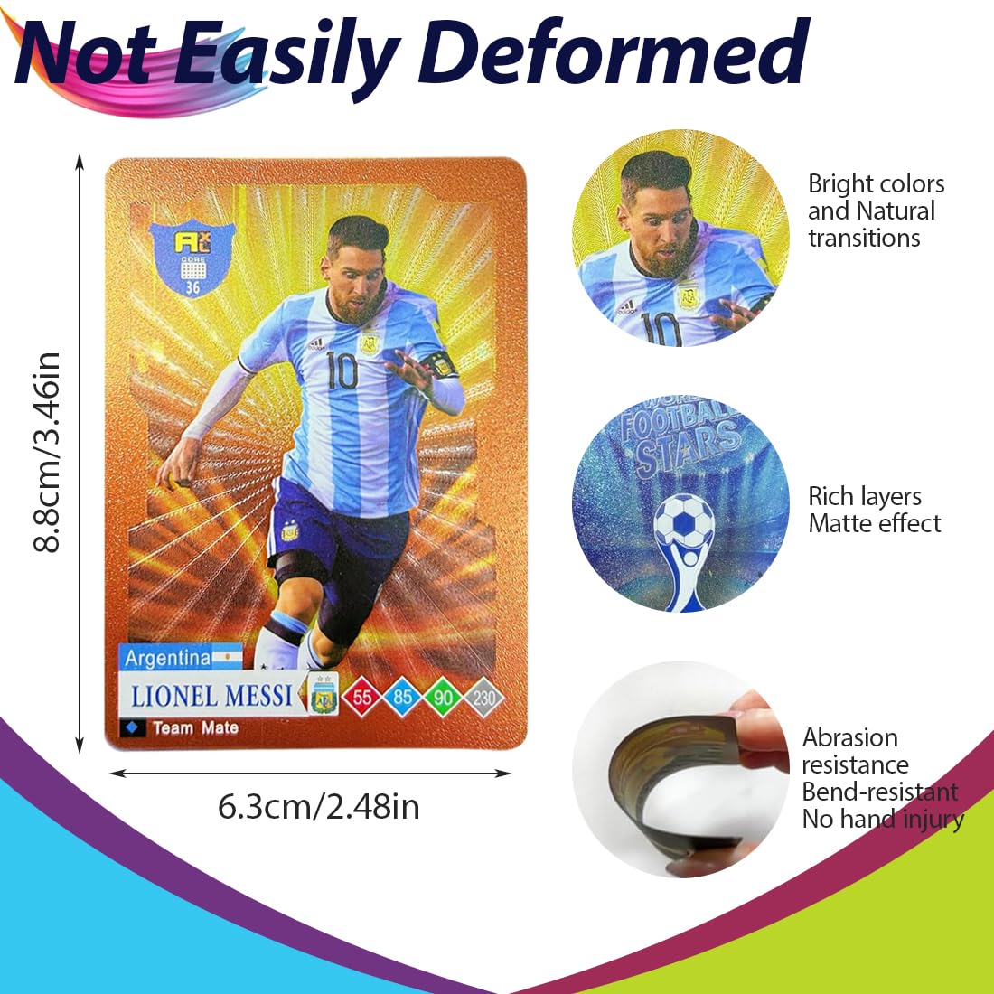 55 PCS Football Star Card, Liga de Campeones de la Tarjetas de Fútbol, Cartas de Fútbol,para Fanáticos, Niños y Adultos