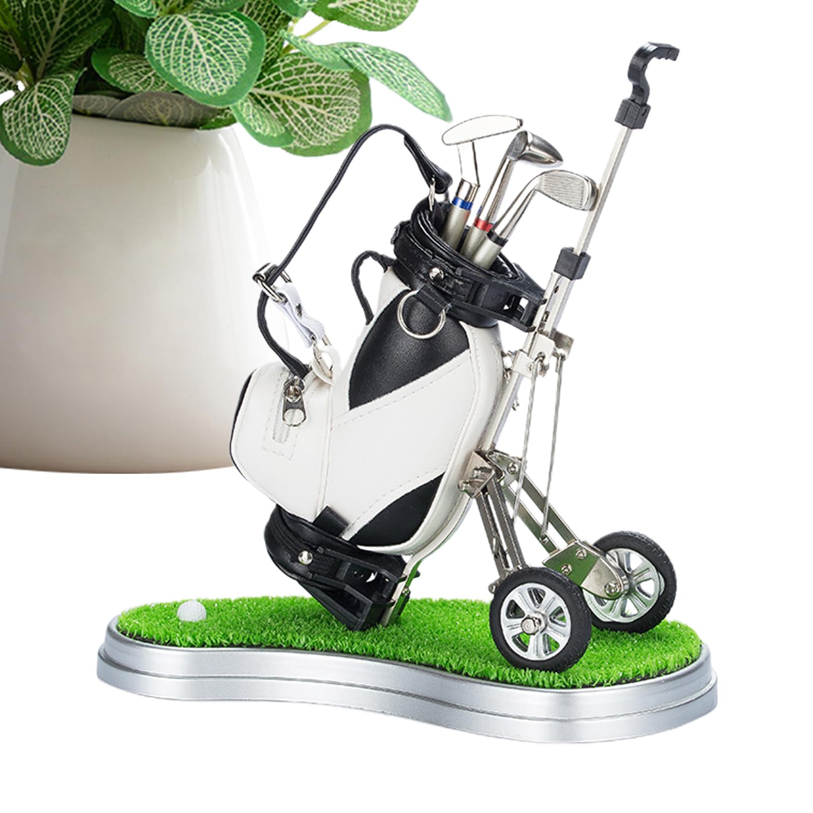 Set di penne da golf, set di penne da golf - Borsa da golf mini con trolley, 3 penne per mazze da golf | Souvenir unici da golf, riempitivi di calze natalizie per papà, uomini, golfisti adulti