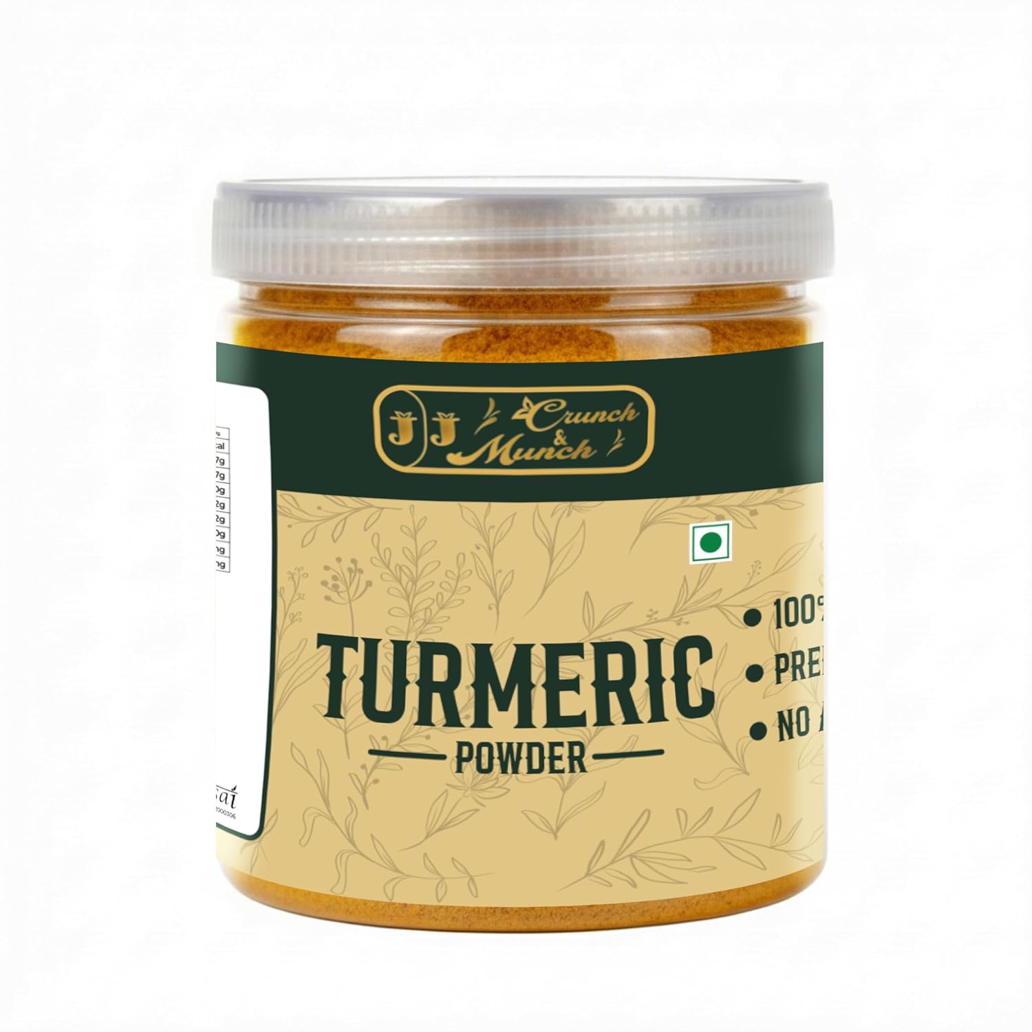J J Crunch N Munch Turmeric Powder, Pure Haldi Powder, Natural Color & Aroma, Finely Ground Spice, No Preservatives (300 Gram)
